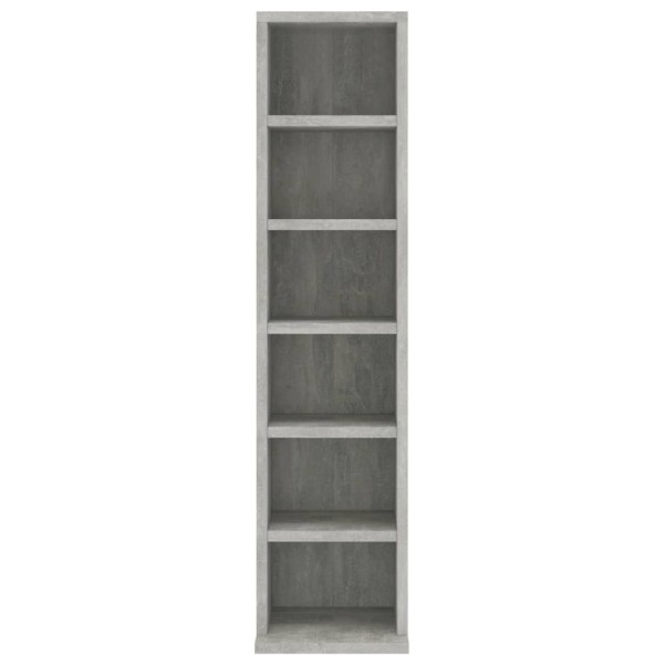 Estantería de CDs madera contrachapada gris hormigón 21x20x88cm Estantería de CDs madera contrachapada gris hormigón 21x20x88cm