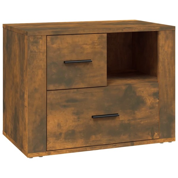 Mesita de noche madera contrachapada roble ahumado 60x36x45 cm Mesita de noche madera contrachapada roble ahumado 60x36x45 cm