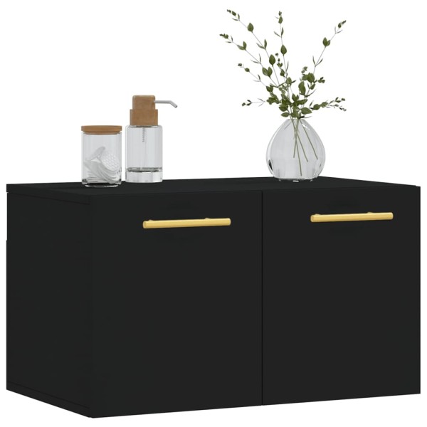 Armario de pared madera de ingeniería negro 60x36,5x35 cm Armario de pared madera de ingeniería negro 60x36,5x35 cm