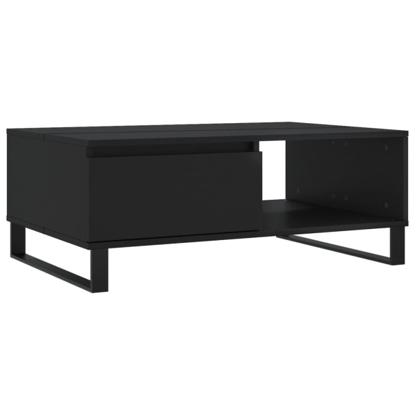 Mesa de centro madera de ingeniería negro 90x60x35 cm
