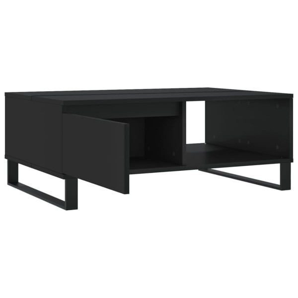 Mesa de centro madera de ingeniería negro 90x60x35 cm