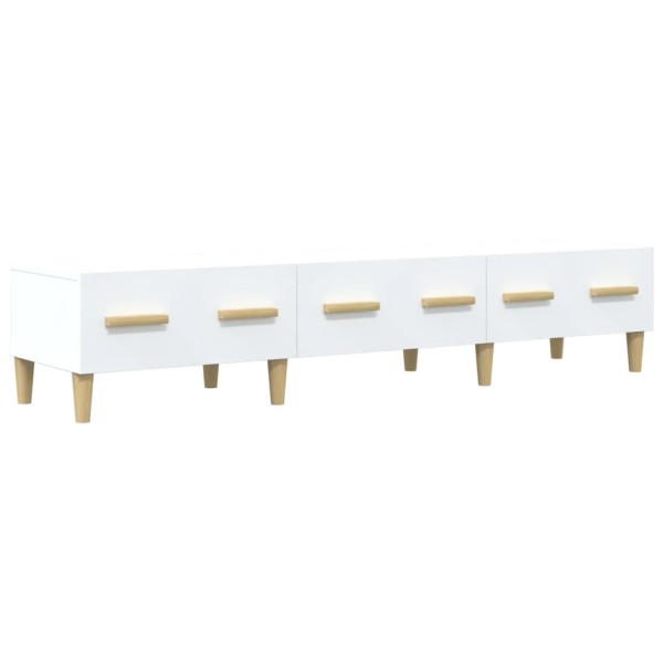 Mueble de TV madera contrachapada blanco 150x34,5x30 cm Mueble de TV madera contrachapada blanco 150x34,5x30 cm