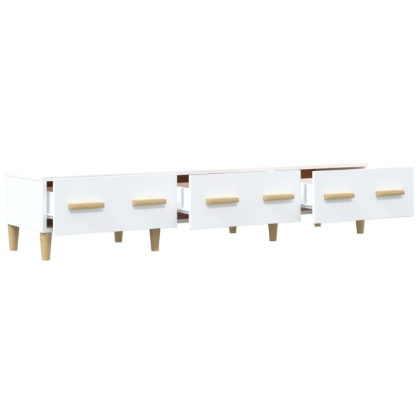Mueble de TV madera contrachapada blanco 150x34,5x30 cm Mueble de TV madera contrachapada blanco 150x34,5x30 cm