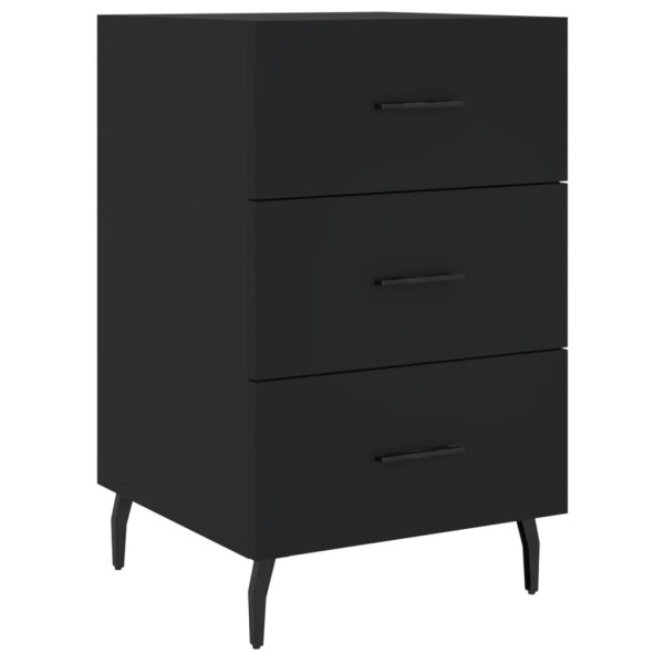Mesita de noche madera de ingeniería negro 40x40x66 cm Mesita de noche madera de ingeniería negro 40x40x66 cm