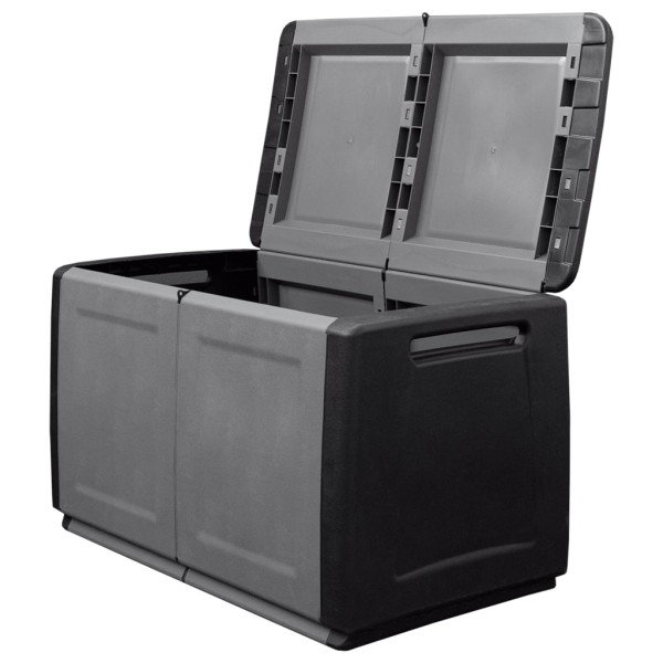 Baúl de almacenaje jardín gris oscuro y negro 230 L 96x53x57 cm Baúl de almacenaje jardín gris oscuro y negro 230 L 96x53x57 cm