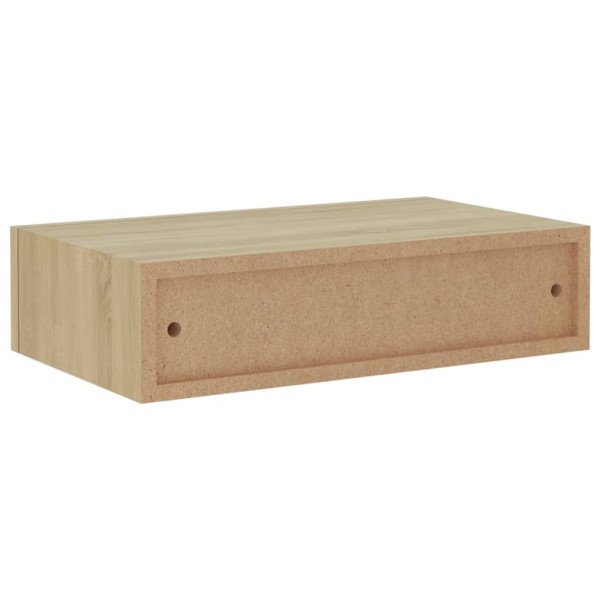 Estantes de pared con cajón 2 uds MDF roble 40x23,5x10 cm Estantes de pared con cajón 2 uds MDF roble 40x23,5x10 cm