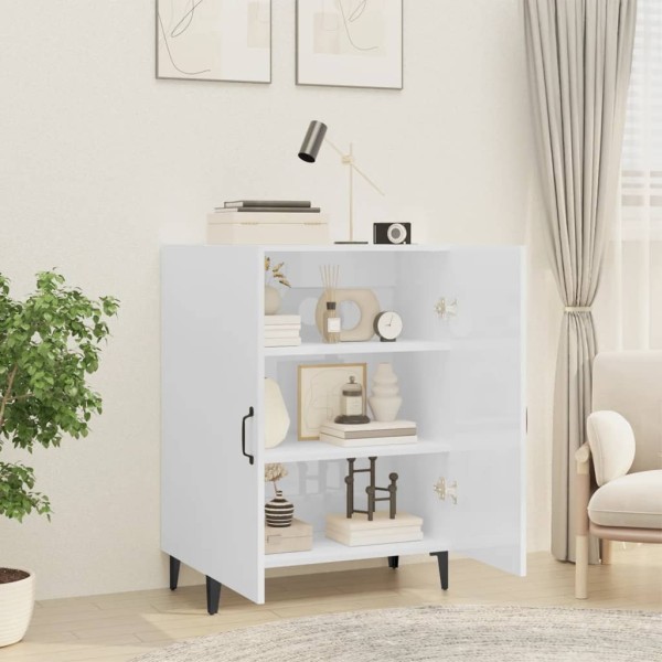 Aparador de madera contrachapada blanco brillante 70x34x90 cm Aparador de madera contrachapada blanco brillante 70x34x90 cm