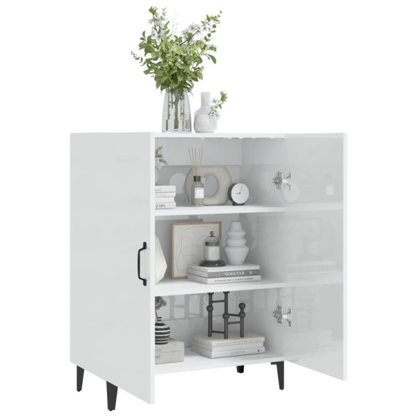 Aparador de madera contrachapada blanco brillante 70x34x90 cm Aparador de madera contrachapada blanco brillante 70x34x90 cm