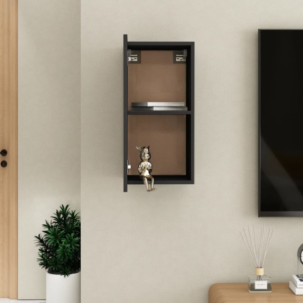 Mueble para TV de madera contrachapada negro 30,5x30x60 cm Mueble para TV de madera contrachapada negro 30,5x30x60 cm