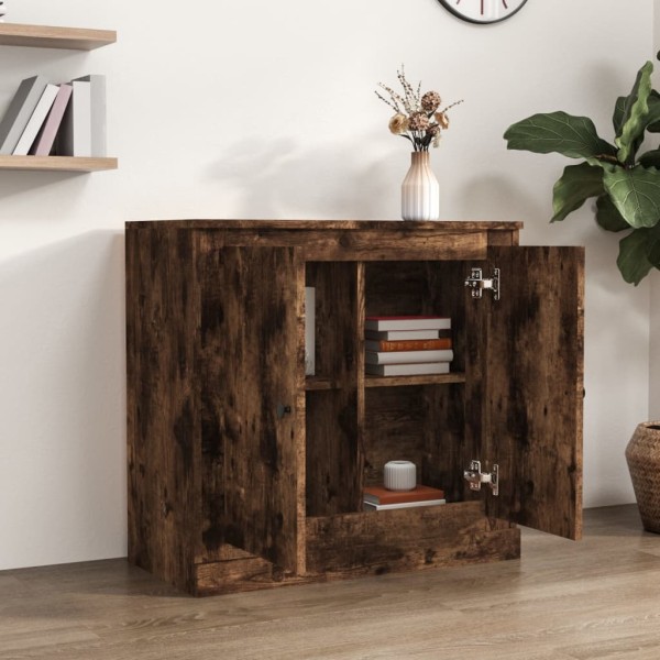 Aparador de madera contrachapada roble ahumado 70x35,5x67,5 cm Aparador de madera contrachapada roble ahumado 70x35,5x67,5 cm