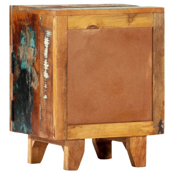 Mesita de noche tallada a mano madera reciclada 40x30x50 cm Mesita de noche tallada a mano madera reciclada 40x30x50 cm