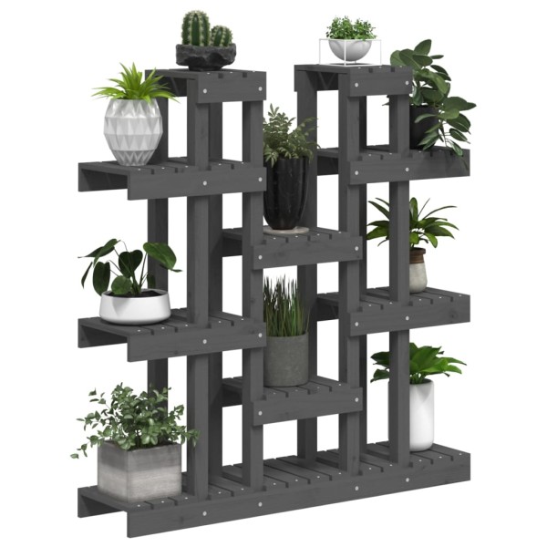 Soporte para plantas madera maciza pino gris 104,5x25x109,5 cm Soporte para plantas madera maciza pino gris 104,5x25x109,5 cm