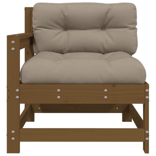 Sillón de jardín con cojines madera maciza de pino marrón miel Sillón de jardín con cojines madera maciza de pino marrón miel