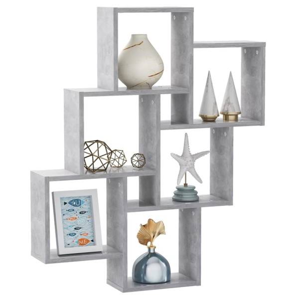 Estante cubo de pared contrachapado gris hormigón 78x15x93 cm Estante cubo de pared contrachapado gris hormigón 78x15x93 cm