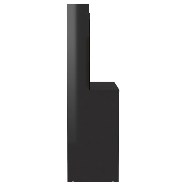 Tocador de maquillaje luces LED MDF negro brillo 100x40x135 cm Tocador de maquillaje luces LED MDF negro brillo 100x40x135 cm