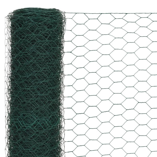 Alambrada de gallinero acero revestimiento PVC verde 25x1,5 m Alambrada de gallinero acero revestimiento PVC verde 25x1,5 m