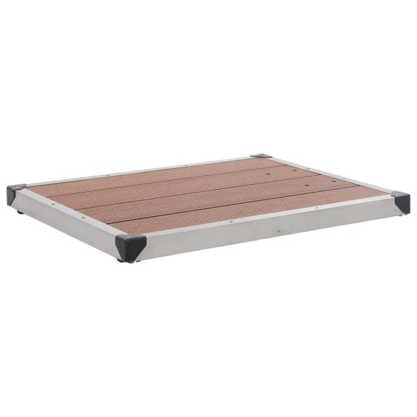 Plato de ducha de jardín WPC acero inoxidable marrón 80x62 cm Plato de ducha de jardín WPC acero inoxidable marrón 80x62 cm