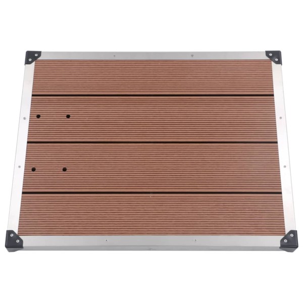 Plato de ducha de jardín WPC acero inoxidable marrón 80x62 cm Plato de ducha de jardín WPC acero inoxidable marrón 80x62 cm