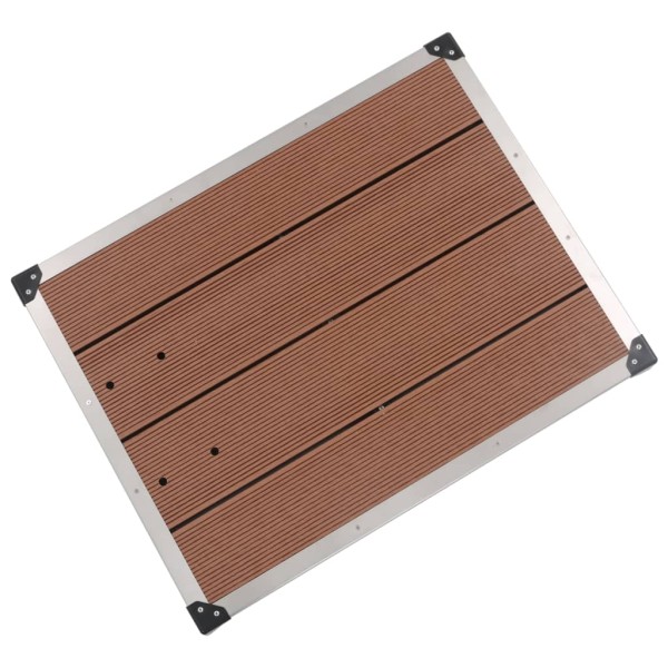 Plato de ducha de jardín WPC acero inoxidable marrón 80x62 cm Plato de ducha de jardín WPC acero inoxidable marrón 80x62 cm