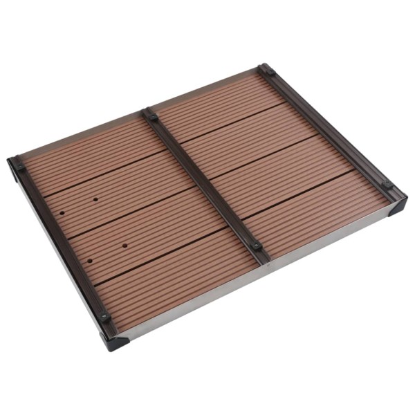 Plato de ducha de jardín WPC acero inoxidable marrón 80x62 cm Plato de ducha de jardín WPC acero inoxidable marrón 80x62 cm