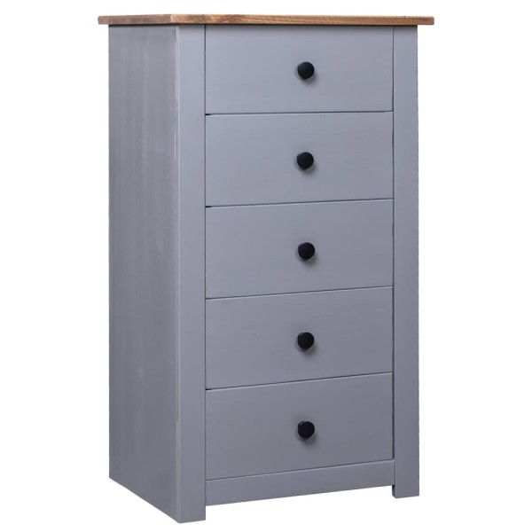 Aparador de madera maciza pino estilo Panamá gris 46x40x89 cm Aparador de madera maciza pino estilo Panamá gris 46x40x89 cm