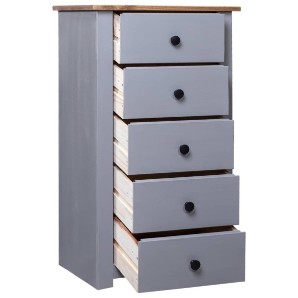 Aparador de madera maciza pino estilo Panamá gris 46x40x89 cm Aparador de madera maciza pino estilo Panamá gris 46x40x89 cm