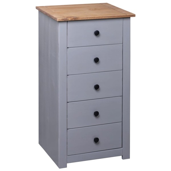 Aparador de madera maciza pino estilo Panamá gris 46x40x89 cm Aparador de madera maciza pino estilo Panamá gris 46x40x89 cm