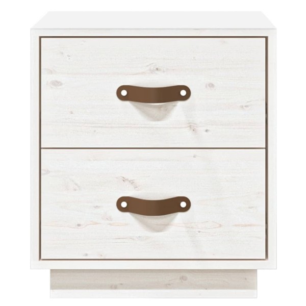 Mesita de noche madera maciza de pino blanco 40x34x45 cm Mesita de noche madera maciza de pino blanco 40x34x45 cm
