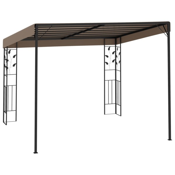 Cenador con montaje en la pared gris taupe 3x3x2,5 m Cenador con montaje en la pared gris taupe 3x3x2,5 m