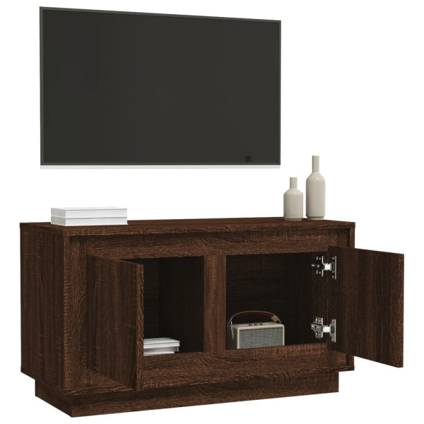 Mueble para TV madera contrachapada roble marrón 80x35x45 cm Mueble para TV madera contrachapada roble marrón 80x35x45 cm