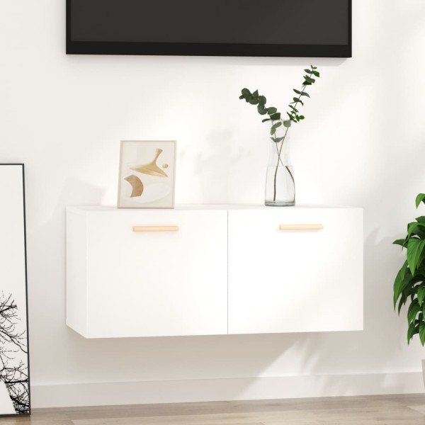 Armario de pared madera contrachapada blanco 80x35x36,5 cm