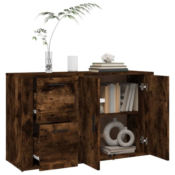 Aparador madera contrachapada roble ahumado 100x33x59,5 cm Aparador madera contrachapada roble ahumado 100x33x59,5 cm