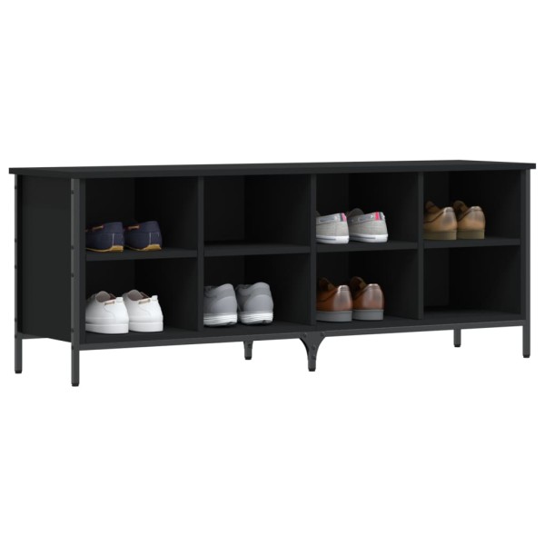 Zapatero madera de ingeniería negro 131x35x50 cm Zapatero madera de ingeniería negro 131x35x50 cm