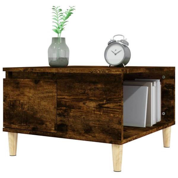 Mesa de centro madera contrachapada roble ahumado 55x55x36,5 cm Mesa de centro madera contrachapada roble ahumado 55x55x36,5 cm