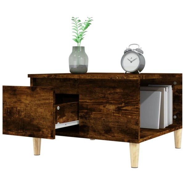 Mesa de centro madera contrachapada roble ahumado 55x55x36,5 cm Mesa de centro madera contrachapada roble ahumado 55x55x36,5 cm