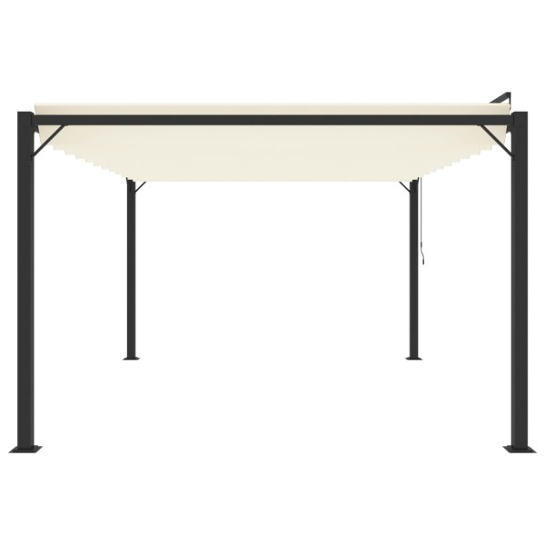 Cenador con techo persiana 3x4 m tela y aluminio crema Cenador con techo persiana 3x4 m tela y aluminio crema