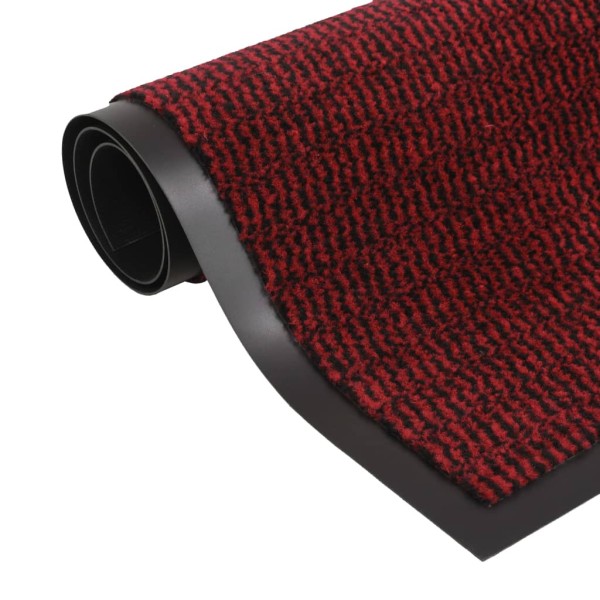 Alfombra de entrada rectangular de nudo 80x120 cm roja