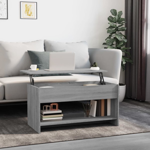 Mesa de centro madera contrachapada gris Sonoma 102x50x52,5 cm Mesa de centro madera contrachapada gris Sonoma 102x50x52,5 cm