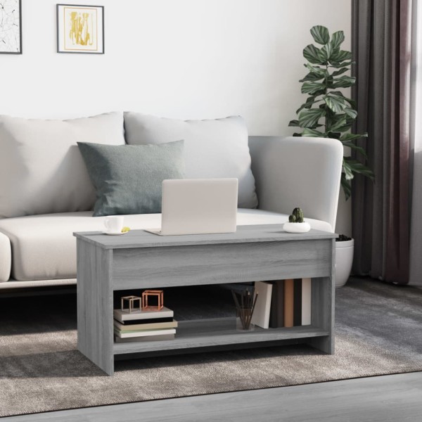 Mesa de centro madera contrachapada gris Sonoma 102x50x52,5 cm Mesa de centro madera contrachapada gris Sonoma 102x50x52,5 cm