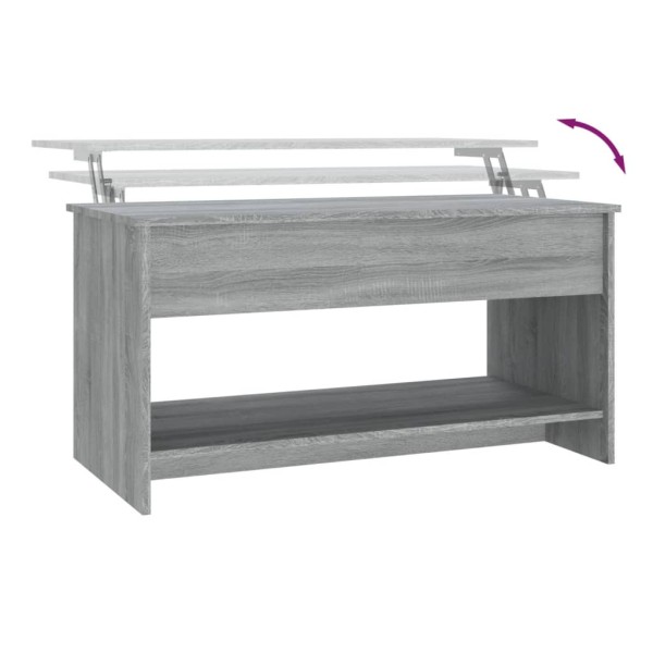 Mesa de centro madera contrachapada gris Sonoma 102x50x52,5 cm Mesa de centro madera contrachapada gris Sonoma 102x50x52,5 cm