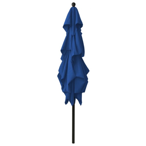 Sombrilla de 3 niveles con poste aluminio azul azure 2,5x2,5 m Sombrilla de 3 niveles con poste aluminio azul azure 2,5x2,5 m
