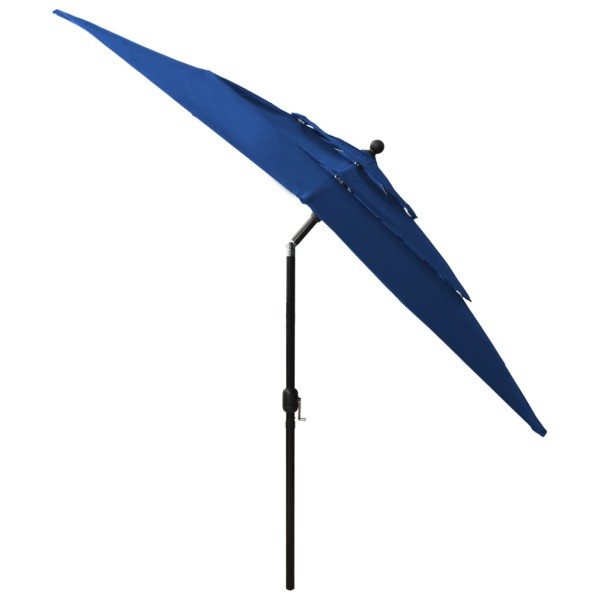 Sombrilla de 3 niveles con poste aluminio azul azure 2,5x2,5 m Sombrilla de 3 niveles con poste aluminio azul azure 2,5x2,5 m