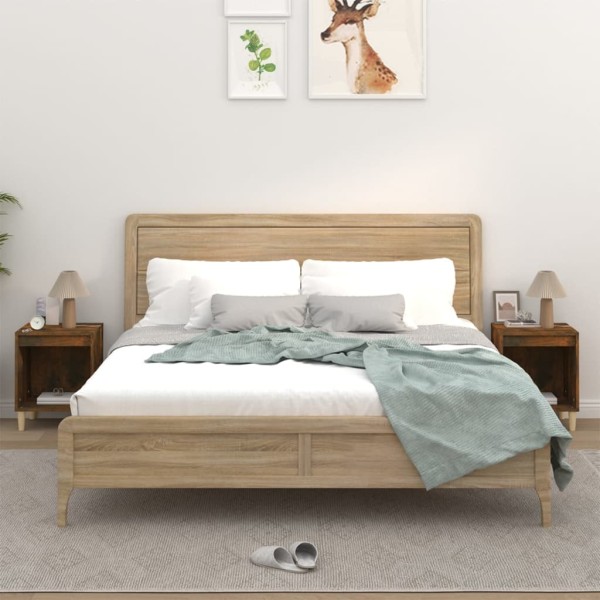 Mesitas de noche 2 unidades roble ahumado 40x35x50 cm Mesitas de noche 2 unidades roble ahumado 40x35x50 cm