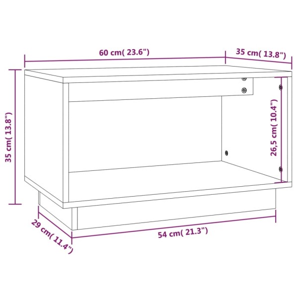 Mueble de TV madera maciza de pino marrón miel 60x35x35 cm Mueble de TV madera maciza de pino marrón miel 60x35x35 cm