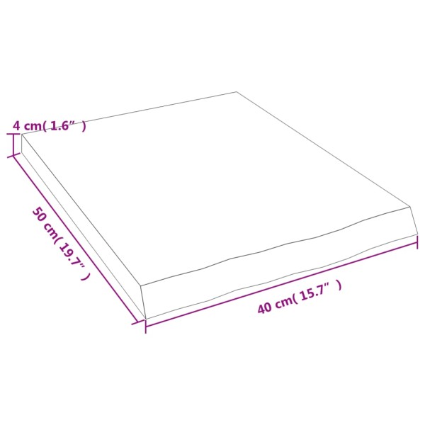 Estante pared madera roble tratada marrón oscuro 40x50x(2-4) cm Estante pared madera roble tratada marrón oscuro 40x50x(2-4) cm