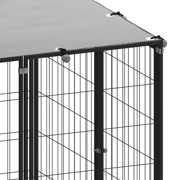 Perrera de acero negro 10x110x110 cm Perrera de acero negro 10x110x110 cm