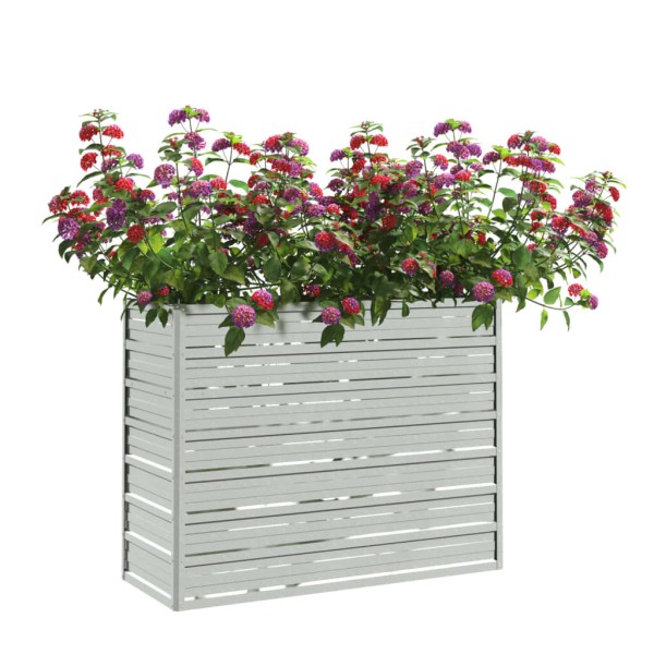 Arriate de acero galvanizado plateado 100x40x77 cm Arriate de acero galvanizado plateado 100x40x77 cm