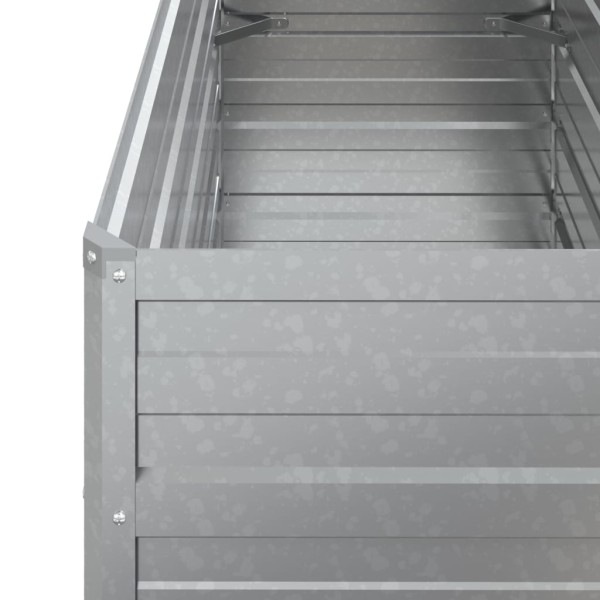 Arriate de acero galvanizado plateado 100x40x77 cm Arriate de acero galvanizado plateado 100x40x77 cm