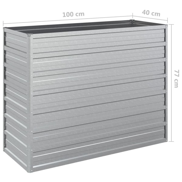 Arriate de acero galvanizado plateado 100x40x77 cm Arriate de acero galvanizado plateado 100x40x77 cm