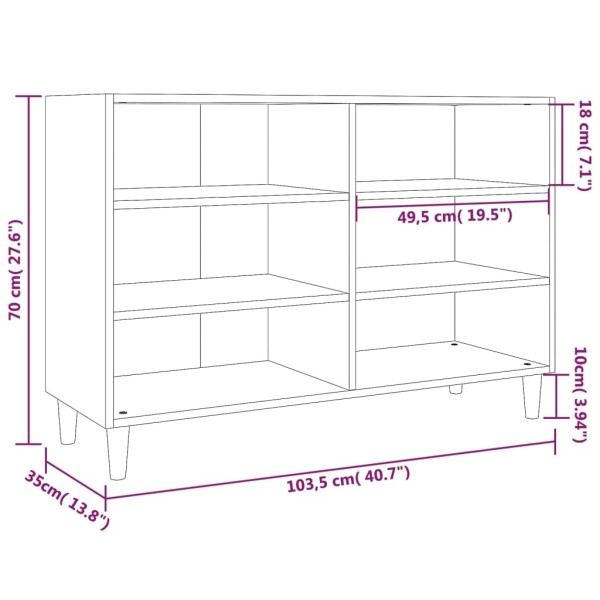 Aparador de madera de ingeniería gris Sonoma 103,5x35x70 cm Aparador de madera de ingeniería gris Sonoma 103,5x35x70 cm
